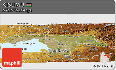 Satellite Panoramic Map of KISUMU, physical outside