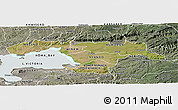 Satellite Panoramic Map of KISUMU, semi-desaturated