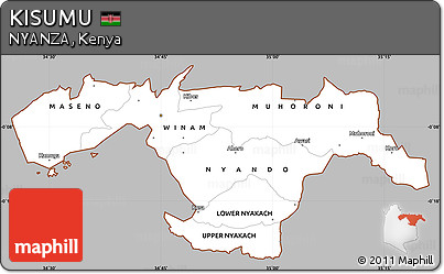 Gray Simple Map of KISUMU, cropped outside