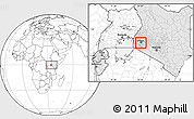 Blank Location Map of UPPER NYAKACH, highlighted country, highlighted parent region
