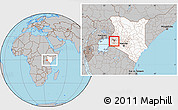 Gray Location Map of UPPER NYAKACH, highlighted country, highlighted parent region, within the entire country