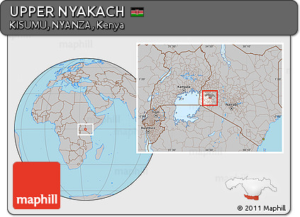 Gray Location Map of UPPER NYAKACH, highlighted parent region, highlighted grandparent region