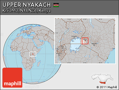 Gray Location Map of UPPER NYAKACH, highlighted parent region, highlighted grandparent region