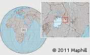 Gray Location Map of UPPER NYAKACH, highlighted parent region, highlighted grandparent region, hill shading