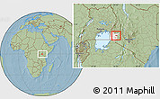 Savanna Style Location Map of UPPER NYAKACH, highlighted grandparent region, hill shading
