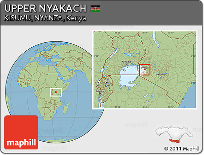 Savanna Style Location Map of UPPER NYAKACH, highlighted parent region, highlighted grandparent region