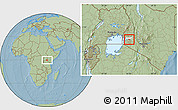 Savanna Style Location Map of UPPER NYAKACH, highlighted parent region, hill shading