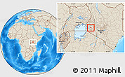 Shaded Relief Location Map of UPPER NYAKACH, highlighted parent region