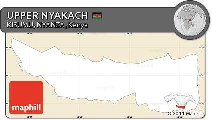 Classic Style Simple Map of UPPER NYAKACH, single color outside