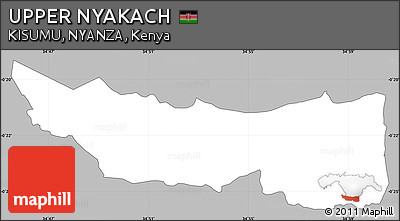 Gray Simple Map of UPPER NYAKACH, single color outside