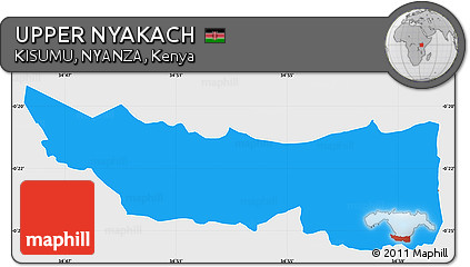Political Simple Map of UPPER NYAKACH, single color outside