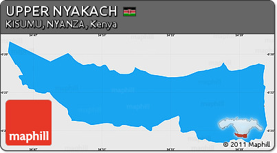 Political Simple Map of UPPER NYAKACH, single color outside
