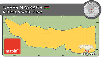 Savanna Style Simple Map of UPPER NYAKACH, cropped outside