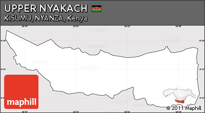 Silver Style Simple Map of UPPER NYAKACH, cropped outside
