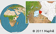 Satellite Location Map of NYANZA, highlighted country