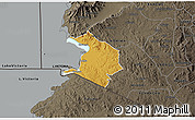 Physical 3D Map of NYATIKE, darken, semi-desaturated