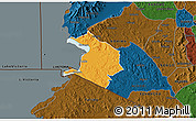 Political 3D Map of NYATIKE, darken