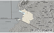 Shaded Relief 3D Map of NYATIKE, darken, semi-desaturated
