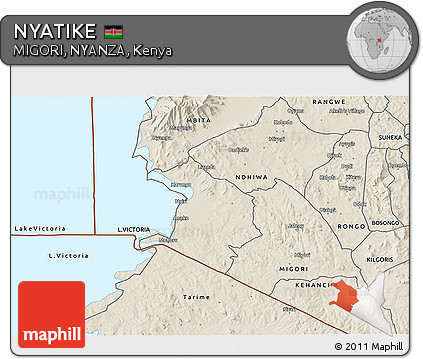 Shaded Relief 3D Map of NYATIKE
