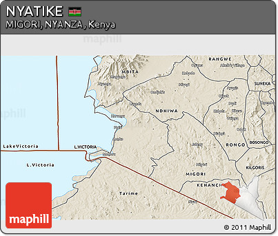 Shaded Relief 3D Map of NYATIKE