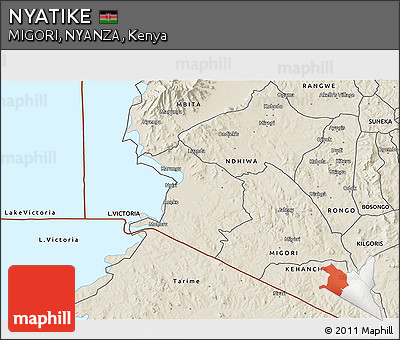 Shaded Relief 3D Map of NYATIKE