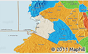 Shaded Relief 3D Map of NYATIKE, political outside