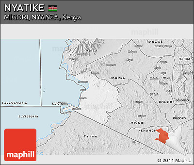 Silver Style 3D Map of NYATIKE