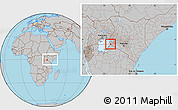 Gray Location Map of NYATIKE, within the entire country