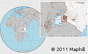 Gray Location Map of NYATIKE, highlighted country, highlighted grandparent region