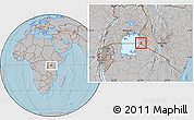Gray Location Map of NYATIKE, hill shading