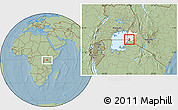 Savanna Style Location Map of NYATIKE, highlighted grandparent region, hill shading