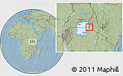Savanna Style Location Map of NYATIKE, highlighted parent region, hill shading