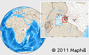 Shaded Relief Location Map of NYATIKE, highlighted country, highlighted grandparent region