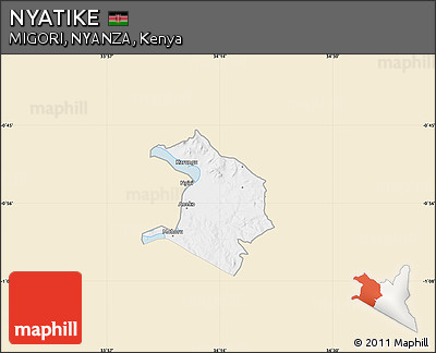 Classic Style Map of NYATIKE, single color outside