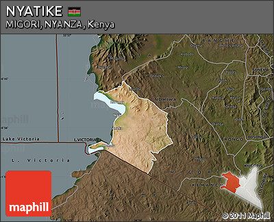 Satellite Map of NYATIKE, darken