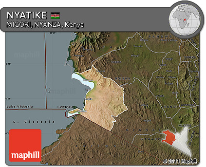 Satellite Map of NYATIKE, darken