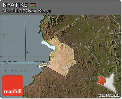 Satellite Map of NYATIKE, darken
