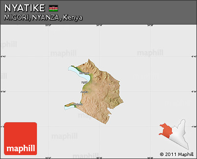 Satellite Map of NYATIKE, single color outside
