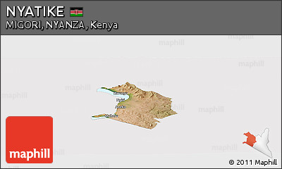 Satellite Panoramic Map of NYATIKE, cropped outside