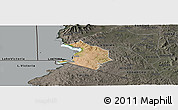 Satellite Panoramic Map of NYATIKE, darken, semi-desaturated