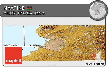 Satellite Panoramic Map of NYATIKE, physical outside