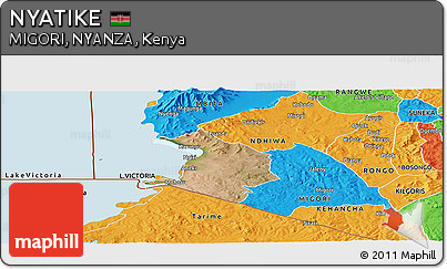 Satellite Panoramic Map of NYATIKE, political outside