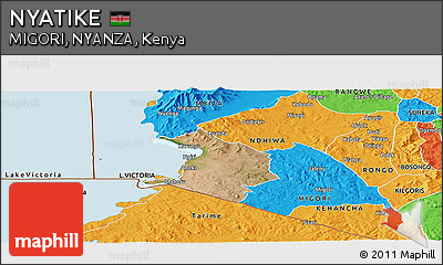 Satellite Panoramic Map of NYATIKE, political outside