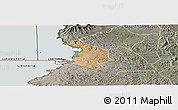 Satellite Panoramic Map of NYATIKE, semi-desaturated
