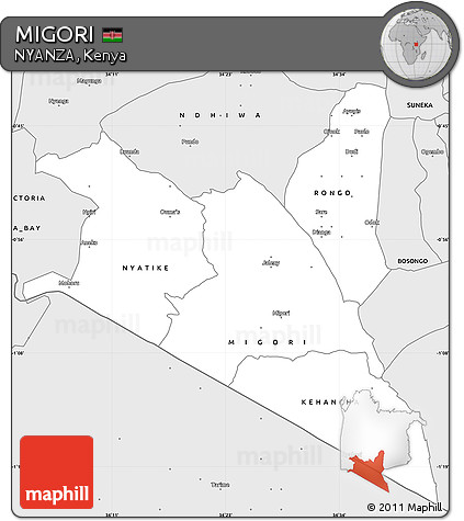 Map Of Migori County Free Silver Style Simple Map Of Migori