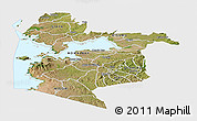 Satellite Panoramic Map of NYANZA, single color outside