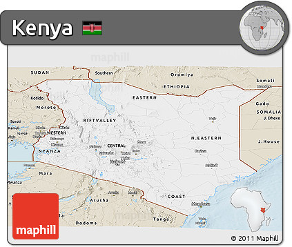 Classic Style Panoramic Map of Kenya