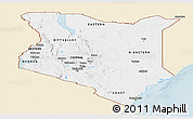 Classic Style Panoramic Map of Kenya, single color outside