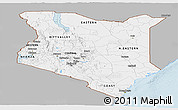 Gray Panoramic Map of Kenya, single color outside