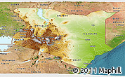 Physical Panoramic Map of Kenya, satellite outside